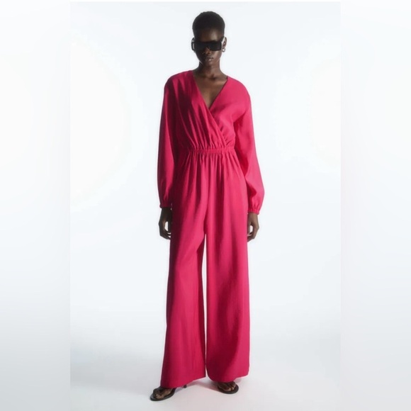 COS Open Back Wide Leg Jumpsuit Fuchsia Pink Size 4 - Picture 1 of 15